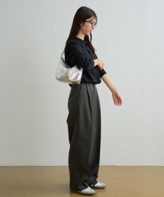 russet ソフトレザーシンプルショルダーバッグ【silver】(CE-1462)