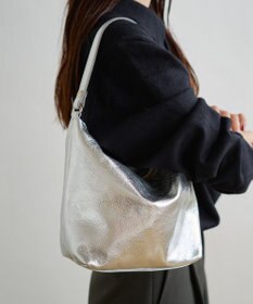 russet ソフトレザーシンプルショルダーバッグ【silver】(CE-1462)