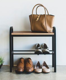 tower 立ちやすいベンチシューズラック タワー  ブラック