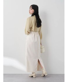 earth music&ecology シャーリングネックブラウス