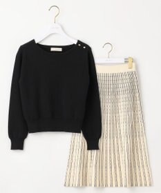 ANY SIS S 【低身長企画】バイカラーニットセットアップ