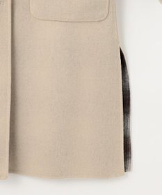 自由区 【リバーシブル】ウールリバー ノーカラーロングコート