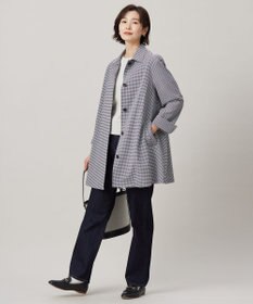 J.PRESS LADIES L 【洗える】Lightストレッチギンガム シングル トレンチコート