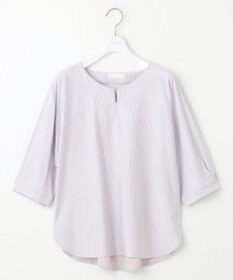 ANY SIS S 【洗える】シルケットストライプドルマン カットソー