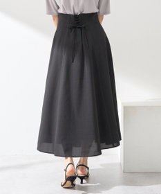 earth music&ecology シアーバックレースアップフレアスカート