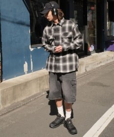 WEGO 【SMLサイズ展開】イージーバギーデニムカーゴショーツ