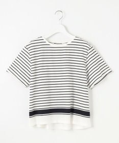 J.PRESS LADIES S 【洗える】パネルボーダー Tシャツ