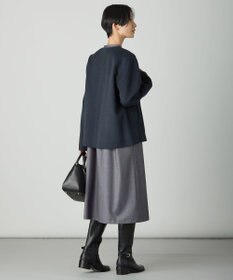 J.PRESS LADIES L ウールナイロンリバー ノーカラー コート