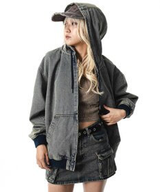 WEGO 【ユニセックス着用ITEM】フードデニムブルゾン