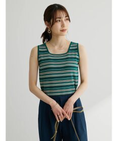 Green Parks スクエアネックニットタンクトップ