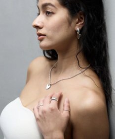 yoaa シルバー925 ハートプレートネックレス