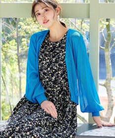 Tiaclasse 【洗える】シアーパフスリーブカーディガン