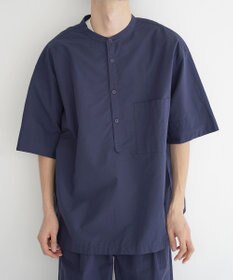 WHITE MAILS 【UNISEX】COTTON PAPER POPLIN BAND COLLAR PULLOVER シャツ