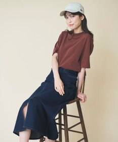 ANY 【UVケア】ビューティーベーシックモックネック半袖プルオーバー