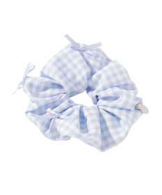 Maison de FLEUR ブルーマニアリボンギンガムシュシュ