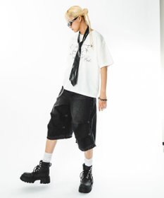 WEGO 【ユニセックス着用ITEM/MLサイズ展開】クロップドグラフィックT（SS）