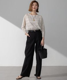 23区 【Oggi5月号掲載/洗える】リネンレーヨンストレッチ ワイド パンツ