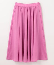 ANY L 【ウエストゴム/ポケット付】シャンブレーライク フレアスカート