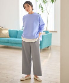 ANY 【ウエストゴム/ストレッチ/セットアップ可】イージィケアストレッチワイドパンツ