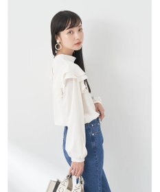 earth music&ecology フリルスリーブブラウス