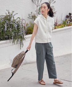 ANY L 【洗濯機可】ダンボールフレンチスリーブ ジップアップパーカー