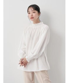 earth music&ecology シャーリングネックブラウス