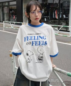 WEGO 【ユニセックス着用ITEM/MLサイズ展開】別注PEANUTSプリントT（SS）