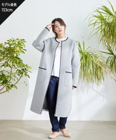 Tiaclasse L パイピングノーカラーダンボールコート