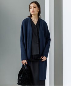 ICB ミルドウール ロングカーディガン ブルーグレー系