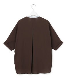 ICB 【新色追加・WEB限定カラーあり】BackSatinAmunzen 5分袖キーネックブラウス