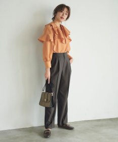 Feroux 【洗える】ラッフルスキッパー ブラウス