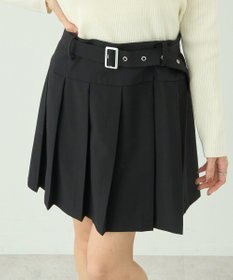 earth music&ecology ベルト付きプリーツミニスカート