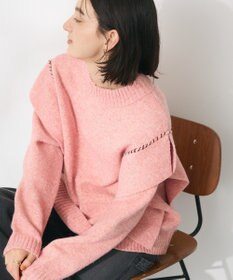 CRAFT STANDARD BOUTIQUE 洗える/ハンドステッチデザインニットプルオーバー
