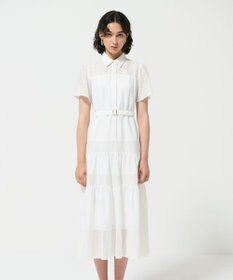 GRACE CONTINENTAL メッシュコンビシャツワンピース