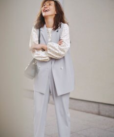 ANY L イージーケアライトストレッチテーパードパンツ