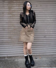 WEGO ヴィンテージウォッシュカーゴミニスカート