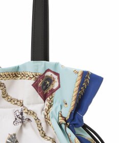 TOPKAPI 【TREASURE TOPKAPI】マイルドサテン スカーフ柄 巾着 トート バッグ