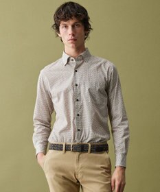 JOSEPH ABBOUD 【キングサイズ・オーガニックコットン・日本素材】ジオメトリックパターンプリントシャツ　26SSモデル