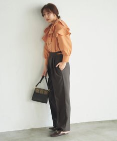 Feroux 【洗える】ラッフルスキッパー ブラウス