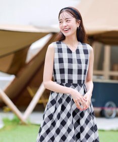 Tiaclasse 【袖が選べる・洗える】大柄ギンガムチェックワンピース