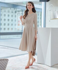 Tiaclasse 【おのののかさん着用】半袖&長袖選べる袖丈・タックフレアワンピース