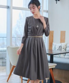 Tiaclasse 【おのののかさん着用】半袖&長袖選べる袖丈・タックフレアワンピース