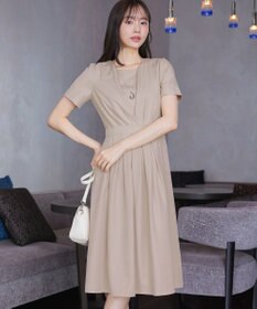 Tiaclasse 【おのののかさん着用】半袖&長袖選べる袖丈・タックフレアワンピース