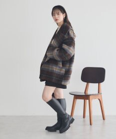 earth music&ecology チェックシャギーコート