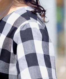 Tiaclasse 【袖が選べる・洗える】大柄ギンガムチェックワンピース