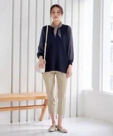 Tiaclasse シアーチェック柄ニットチュニック