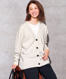 UNFILO 【野呂佳代さん着用】コットンカシミヤニット Vネックカーディガン