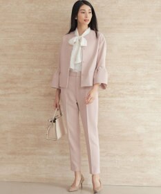 組曲 L 【KUMIKYOKU NAVY】コンフォータブルドレープ フリルテーパードパンツ