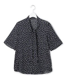 ICB L 【新色追加】BackSatinAmunzen 5分袖配色ボウタイブラウス