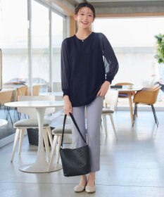 Tiaclasse シアーチェック柄ニットチュニック